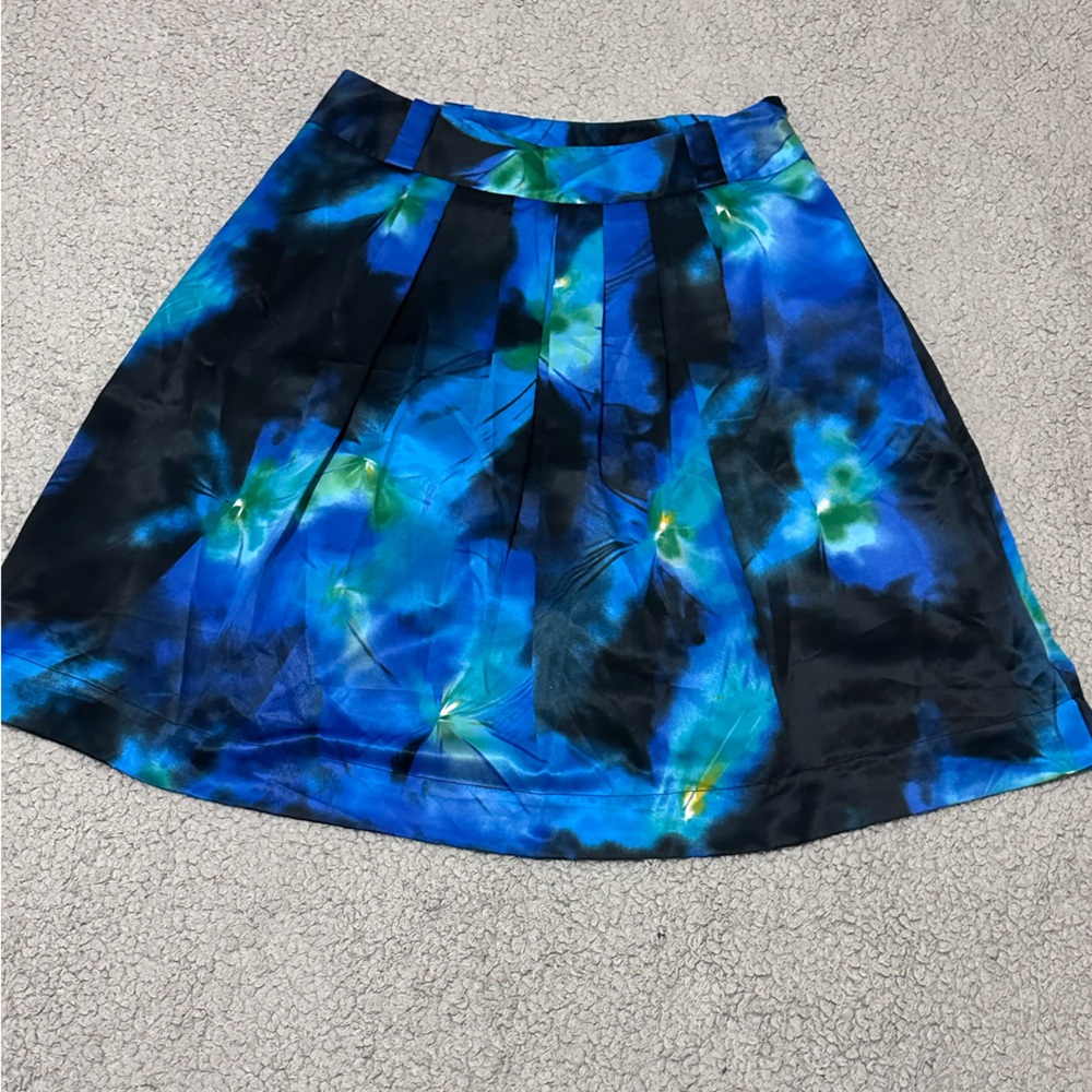 Worthington Blue and Black A-Line Skirt
